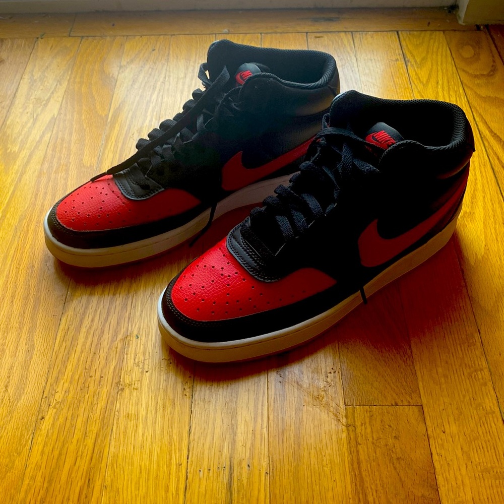 Red and black Nike court visions size 10 men’s